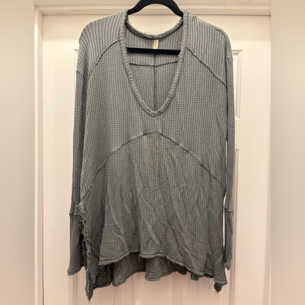 Free People | Jade Waffled Top Size Medium